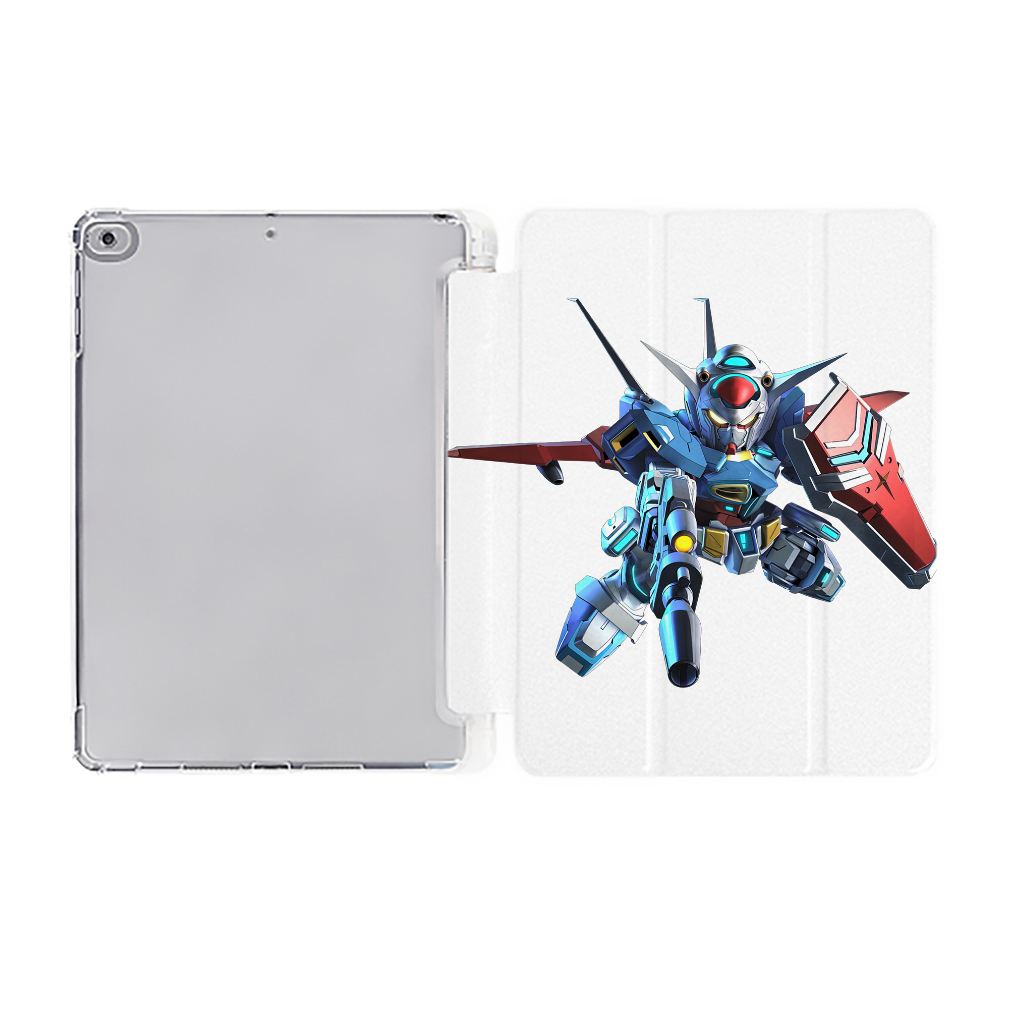 （画像用） 機動戦士ガンダム Mobile Suit Gundam IPad ケース ペン収納付き 三つ折りスタンド PUレザー×シリコン 対応機種9.5/10.5/10.9インチ